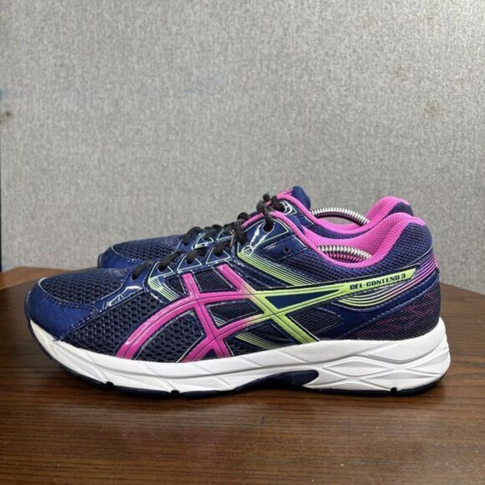 Asics Gel Contend 3 Sneaker Women's 9.5 Blue Pink‎ Lace Up Running Shoes T5F9Q